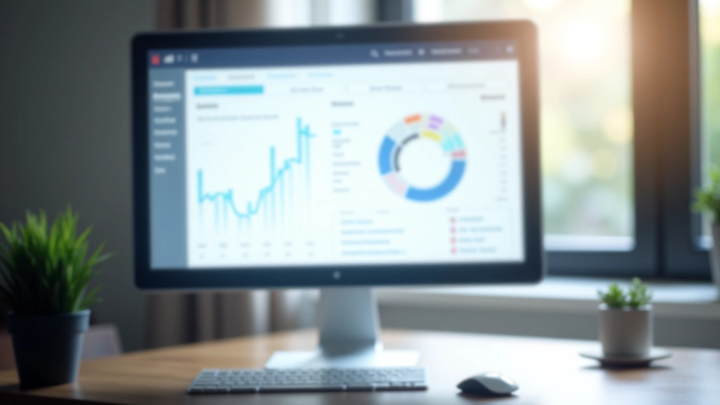 Écran d'ordinateur affichant des graphiques de statistiques de ventes en bleu et gris
