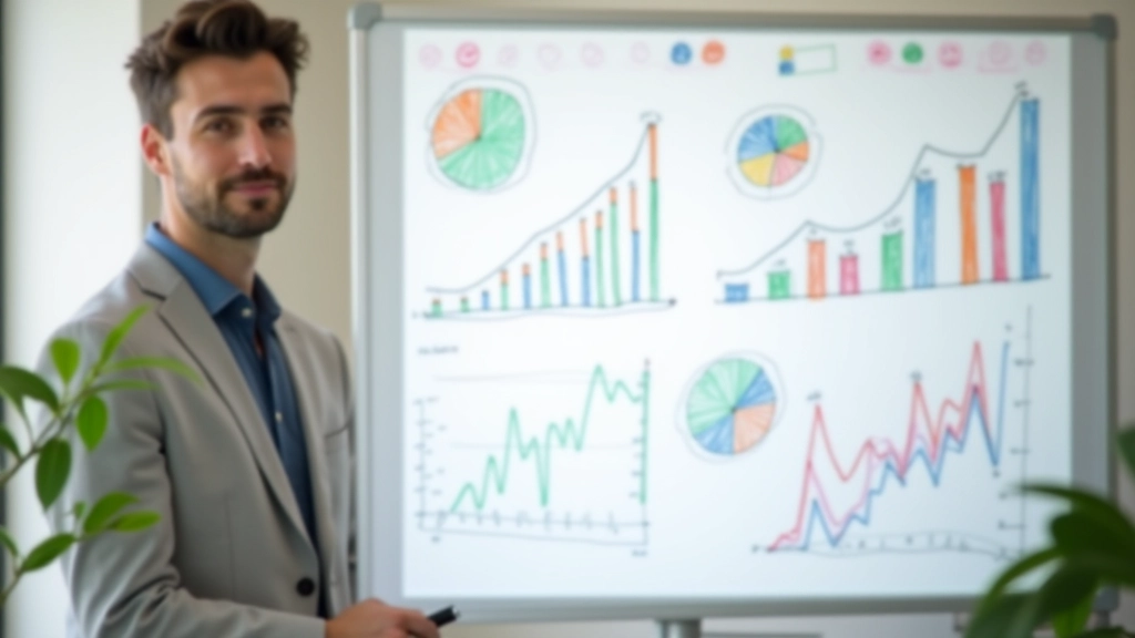 Tableau blanc avec graphiques dessinés à main levée, marqueurs colorés, environnement de travail créatif, lumière naturelle, focus sharp